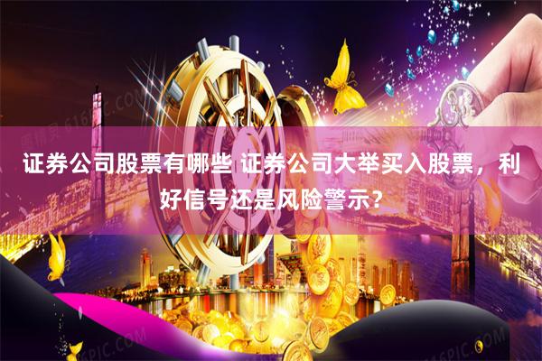 证券公司股票有哪些 证券公司大举买入股票，利好信号还是风险警示？