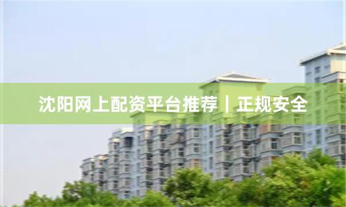 沈阳网上配资平台推荐|正规安全